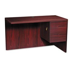 Hon Company 10500 Series L Workstation Return, 3/4 Height Right Ped, 48w x 24d x 29.5h, Mahogany