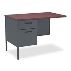 Hon Company Metro Classic Series Workstation Return, Left, 42w x 24d x 29.5h, Mahogany/Charcoal