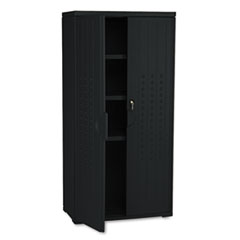 Iceberg Enterprises Rough n Ready Storage Cabinet, Three-Shelf, 33w x 18d x 66h, Black