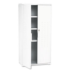 Iceberg Enterprises Rough n Ready Storage Cabinet, Three-Shelf, 33w x 18d x 66h, Platinum