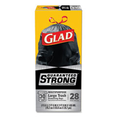 Clorox Drawstring Large Trash Bags, 30 Gal, 1.05 Mil, 30