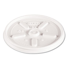 Dart Plastic Lids for Foam Cups, Bowls and Containers, Vented, Fits 6-14 oz, White, 100/Pack, 10 Packs/Carton