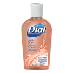 Dial Professional Hair + Body Wash, Neutral Scent, 7.5 Oz Flip Cap, 24/carton