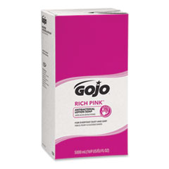 Go-Jo Rich Pink Antibacterial Lotion Soap Refill, Floral, 5,000 Ml, 2/carton