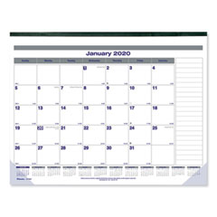 Rediform Office Products Net Zero Carbon Monthly Desk Pad Calendar, 22 x 17, White/Gray/Blue Sheets, Black Binding, 12-Month (Jan to Dec): 2024