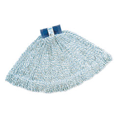 Rubbermaid Super Stitch Finish Mops, Cotton/synthetic, White, Large, 1-In. Blue Headband