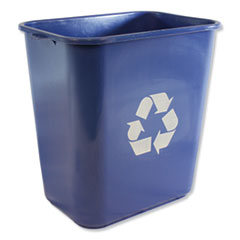 Impact Products Soft-Sided Recycle Logo Plastic Wastebasket, 28 qt, Polyethylene, Blue