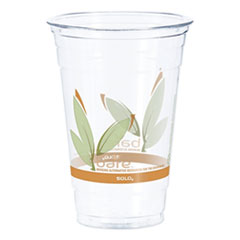Dart Bare Eco-Forward RPET Cold Cups 20 oz, ProPlanet Seal, Leaf Design, Clear, 50/Pack, 12 Packs/Carton