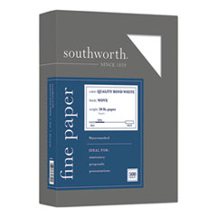 Southworth Co. Quality Bond Business Paper, 95 Bright, 20 lb Bond Weight, 8.5 x 11, White, 500/Ream