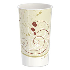 Dart Double Sided Poly Paper Cold Cups, 44 Oz, Symphony Design, Tan/maroon/white, 40/pack, 12 Packs/carton