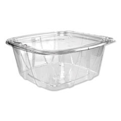 Dart ClearPac SafeSeal Tamper-Resistant/Evident Containers, Flat Lid, 64 oz, 8.1 x 7.8 x 3.3, Clear, Plastic, 100/Bag, 2 Bags/CT