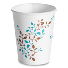 Huhtamaki Single Wall Hot Cups, 8 Oz, Vine Design, 1,000/carton
