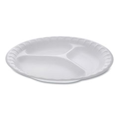 Pactiv Evergreen Corporation Placesetter Satin Non-Laminated Foam Dinnerware, 3-Compartment Plate, 9