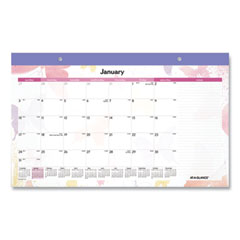 At-A-Glance Watercolors Monthly Desk Pad Calendar, Watercolor Artwork, 17.75 x 11, White Sheets, Purple Binding, 12-Month (Jan-Dec): 2024