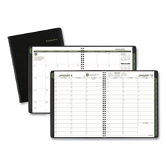 At-A-Glance Recycled Weekly Vertical-Column Format Appointment Book, 11 x 8.25, Black Cover, 12-Month (Jan to Dec): 2024