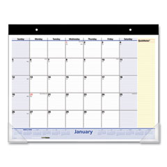 At-A-Glance QuickNotes Desk Pad, 22 x 17, White/Blue/Yellow Sheets, Black Binding, Clear Corners, 13-Month (Jan to Jan): 2024 to 2025