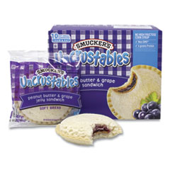 J.M. Smucker Co. UNCRUSTABLES Soft Bread Sandwiches, Grape Jelly, 2 oz, 10/Box, 2 Boxes/Carton, Ships in 1-3 Business Days