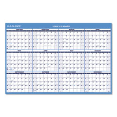 At-A-Glance Horizontal Reversible/Erasable Wall Planner, 48 x 32, White/Blue Sheets, 12-Month (Jan to Dec): 2024