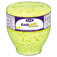 3M E-A-Rsoft Neon Tapered Earplug Refill, Cordless, Yellow, 500/Box