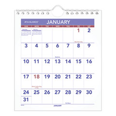 At-A-Glance Mini Monthly Wall Calendar with Fold-Out Easel, 7 x 8, White Sheets, 12-Month (Jan to Dec): 2024