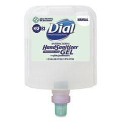 Dial Professional Antibacterial Gel Hand Sanitizer Refill For Dial 1700 Dispenser, 1.2 L Refill, Fragrance-Free, 3/carton