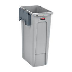 Rubbermaid Slim Jim Recycling Station Kit, 23 gal, Resin, Gray