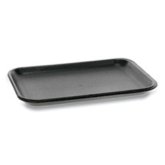Pactiv Evergreen Corporation Supermarket Tray, #2, 8.38 x 5.88 x 0.69, Black, Foam, 500/Carton