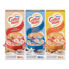 Nestle Liquid Coffee Creamer, French Vanilla/hazelnut/original, 0.38 Oz Mini Cups, 150 Cups/carton
