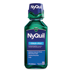 Procter & Gamble Nyquil Cold And Flu Nighttime Liquid, 12 Oz Bottle, 12/carton