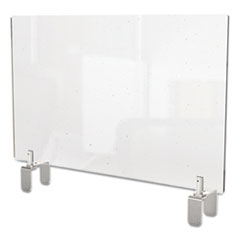 Ghent Manufacturing, Inc. Clear Partition Extender With Attached Clamp, 36 X 3.88 X 30, Thermoplastic Sheeting