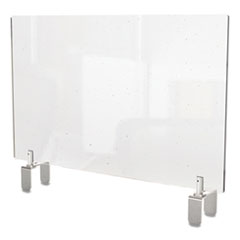 Ghent Manufacturing, Inc. Clear Partition Extender With Attached Clamp, 29 X 3.88 X 18, Thermoplastic Sheeting