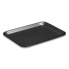 Pactiv Evergreen Corporation Supermarket Tray,  #4S, 9.25 x 7.25 x 0.69, Black, Foam, 500/Carton