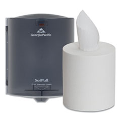 Georgia Pacific Sofpull Center Pull Hand Towel Dispenser, Includes Roll Of 320 Centerpull Towels, 9.56 X 9.38 X 12.06, Gray