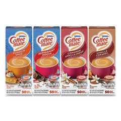 Nestle Liquid Coffee Creamer, Cinnamon/peppermint/pumpkin/vanilla, 0.38oz Mini Cups, 50/pk,4 Pk/ct, Ships In 1-3 Business Days