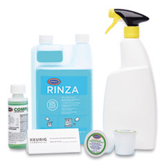 Keurig K-Cup Pod Brewer Deep Cleaning Kit, 4 Oz Complete Cafe, (3) 32oz Rinza, (15) K-Cup Cleaning Cups, Empty Spray Bottle