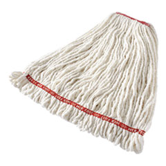 Rubbermaid Web Foot Shrinkless Looped-End Wet Mop Head, Cotton/synthetic, Large, White, 1