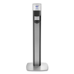 Go-Jo Messenger Es6 Graphite Panel Floor Stand With Dispenser, 1,200 Ml, 16.75 X 6 X 40, Graphite/silver