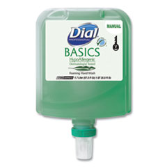 Dial Professional Basics Hypoallergenic Foaming Hand Wash Refill For Dial 1700 V Dispenser, Honeysuckle, 1.7 L, 3/carton