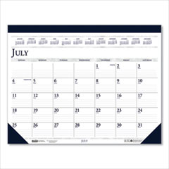 House Of Doolittle Recycled Academic Desk Pad Calendar, 18.5 x 13, White/Blue Sheets, Blue Binding/Corners, 14-Month (July to Aug): 2024 to 2025