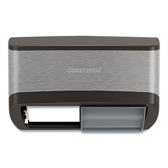 Coastwide Professional J-Series Duo Bath Tissue Dispenser, 11.49 X 6.9 X 7.55, Black/metallic