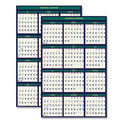 House Of Doolittle Four Seasons Business/Academic Recycled Wall Calendar, 24 x 37, 12-Month (July-June): 2024-2025, 12-Month (Jan to Dec): 2025