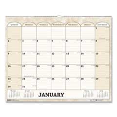 House Of Doolittle Recycled Monthly Horizontal Wall Calendar, Marble Stone Artwork, 14.88 x 12, White/Sand Sheets, 12-Month (Jan to Dec): 2024