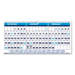 House Of Doolittle Recycled Three-Month Format Wall Calendar, Horizontal Orientation, 17 x 8, White Sheets, 14-Month (Dec to Jan): 2023 to 2025
