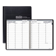 House Of Doolittle Recycled Professional Weekly Planner, 15-Minute Appts, 11 x 8.5, Black Wirebound Soft Cover, 24-Month (Jan-Dec): 2024-2025