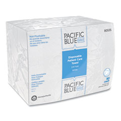 Georgia Pacific Pacific Blue Select Disposable Patient Care Washcloths, 1-Ply, 9.5 x 13, Unscented, White, 50/Pack, 20 Packs/Carton