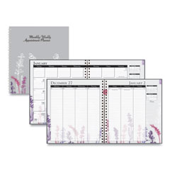 House Of Doolittle Recycled Wild Flower Weekly/Monthly Planner, Wild Flowers Artwork, 9 x 7, Gray/White/Purple Cover, 12-Month (Jan-Dec): 2024
