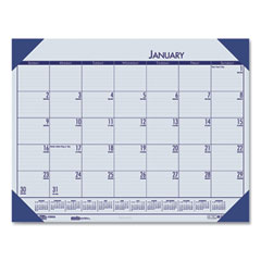 House Of Doolittle EcoTones Recycled Monthly Desk Pad Calendar, 22 x 17, Ocean Blue Sheets/Corners, Black Binding, 12-Month (Jan-Dec): 2024