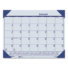 House Of Doolittle EcoTones Recycled Monthly Desk Pad Calendar, 18.5 x 13, Ocean Blue Sheets/Corners, Black Binding, 12-Month (Jan to Dec): 2024