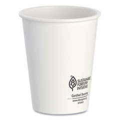 Dart Thermoguard Insulated Paper Hot Cups, 8 Oz, White Sustainable Forest Print, 1,000/carton