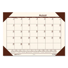 House Of Doolittle EcoTones Recycled Academic Desk Pad Calendar, 18.5 x 13, Cream Sheets, Brown Corners, 12-Month (Aug to July): 2024 to 2025